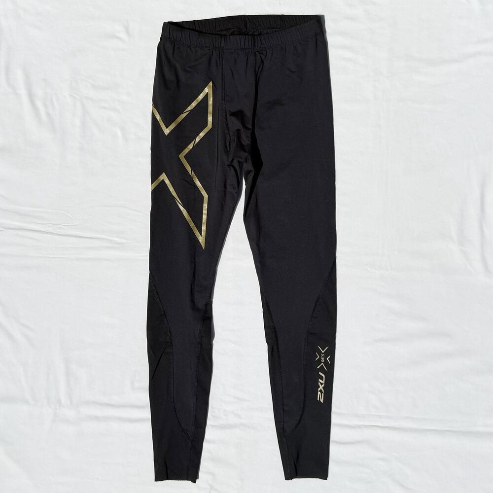 2XU MCS Light Speed Compression Tights Men’s Medium Gold Black Running Athletic